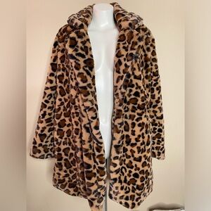 Windsor store leopard fur swing coat SMALL NWT